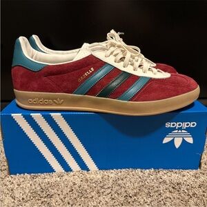 Adidas Gazelle Red and Teal